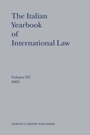 Tapa de Italian Yearbook of International Law 2005