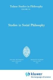 Tapa de Studies in Social Philosophy (Tulane Studies in Philosophy)