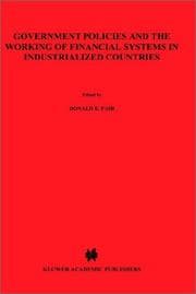 Tapa de Government policies and the working of financial systems in industrialized countries