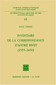 Tapa de Inventaire de la correspondance d'André Rivet (1595-1650)