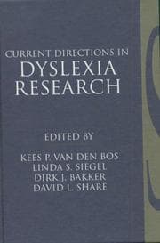 Tapa de Current directions in dyslexia research