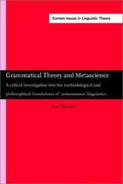 Tapa de Grammatical theory and metascience