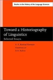 Tapa de Toward a historiography of linguistics