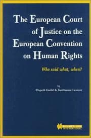 Tapa de The European Court of Justice on the European Convention on Human Rights