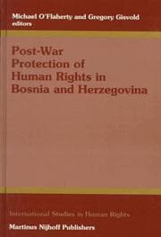 Tapa de Post-war protection of human rights in Bosnia and Herzegovina