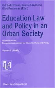 Tapa de Education law and policy in an urban society