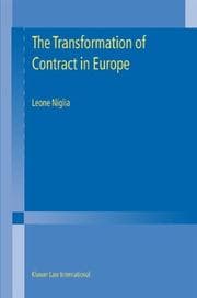 Tapa de The transformation of contract in the European Community