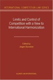 Tapa de Limits and control of competition with a view to international harmonization