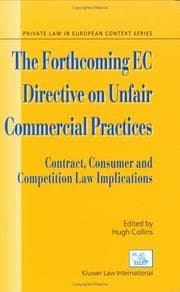 Tapa de The Forthcoming Ec Directive on Unfair Commercial Practices