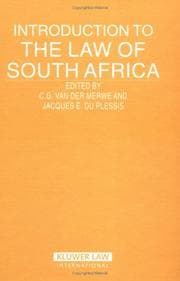 Tapa de Introduction to the law of South Africa