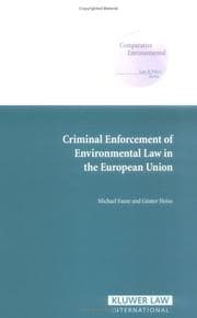 Tapa de Criminal enforcement of environmental law in the European Union