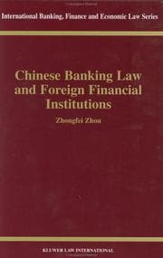 Tapa de Chinese banking law and foreign financial institutions