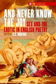 Tapa de "And Never Know the Joy"