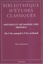 Tapa de Poetique Et Metapoesie Chez Properce