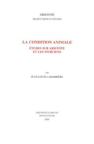 Tapa de La condition animale