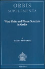 Tapa de Word order and phrase structure in Gothic