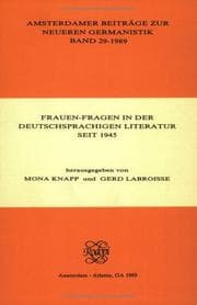 Tapa de Frauen-Fragen in der deutschsprachigen Literatur seit 1945