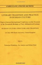 Tapa de Literary tradition and practice in Russian culture