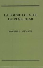 Tapa de La Poesie Eclatee de Rene Char
