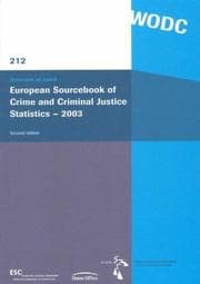 Tapa de European Sourcebook Of Crime And Criminal Statistics 2003