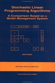 Tapa de Stochastic Linear Programming Algorithms