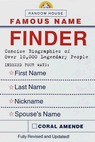 Tapa de Random House famous name finder