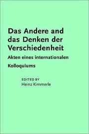 Tapa de Das Andere und das Denken der Verschiedenheit