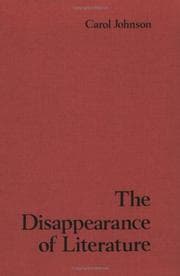 Tapa de The disappearance of literature