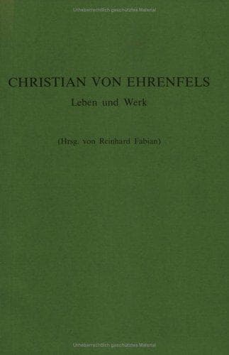 Tapa de Christian Von Ehrenfels