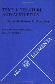 Tapa de Text, Literature and Aesthetics in Honor of Monroe C. Beardsley