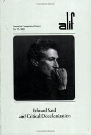 Tapa de Edward Said and Critical Decolonization (Alif: Journal of Comparative Poetics)