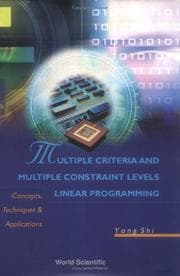 Tapa de Multiple criteria and multiple constraint levels linear programming