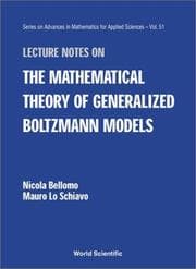 Tapa de Lecture notes on the mathematical theory of generalized Boltzmann models