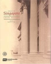 Tapa de Essays in Singapore legal history