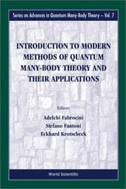 Tapa de Introduction to modern methods of quantum many-body theory and their applications