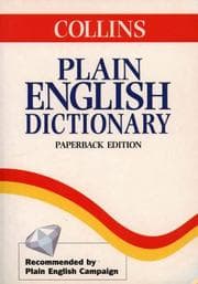 Tapa de Collins plain English dictionary