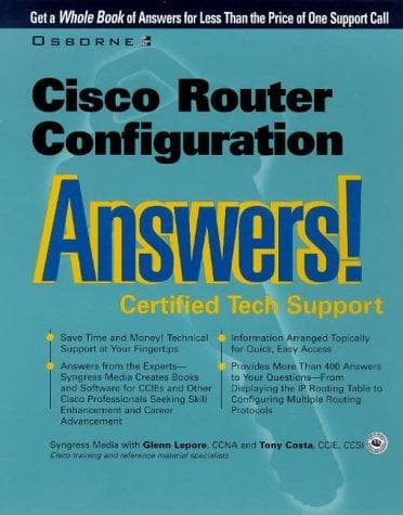 Tapa de Cisco router configuration : answers!