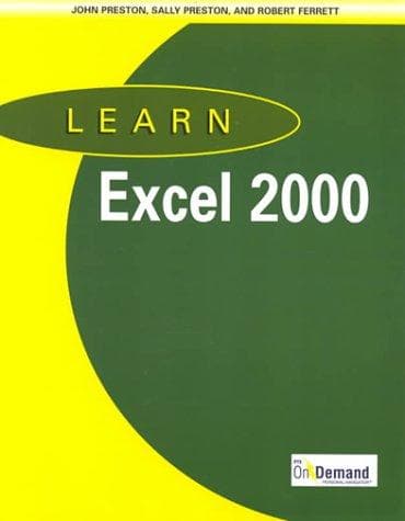 Tapa de Learn Excel 2000 and User Guide Package