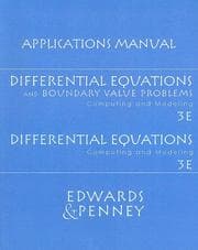 Tapa de Differential Equations and Boundary Value Problems/Differential Equations Applications Manual