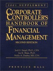 Tapa de Corporate Controller's Handbook of Financial Management Supplement