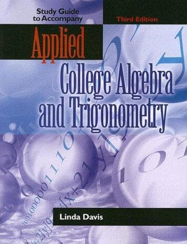 Tapa de Study Guide to Accompany Applied College Algebra & Trigonometry