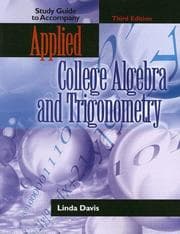 Tapa de Study Guide to Accompany Applied College Algebra & Trigonometry