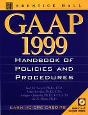 Tapa de Gaap Handbook of Policies and Procedures, 1999