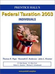 Tapa de Prentice Hall Federal Taxation 2003