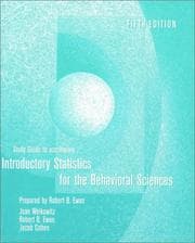 Tapa de Study guide to accompany Introductory statistics for the behavioral sciences