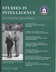 Tapa de Studies in Intelligence, V. 49, No. 3 2005