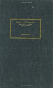 Tapa de History of Universities: Volume XIV