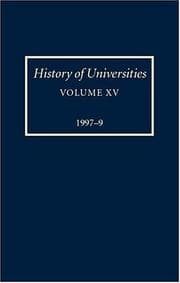 Tapa de History of Universities: Volume XV