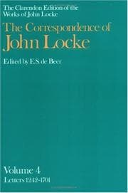 Tapa de The Correspondence of John Locke: Volume 4