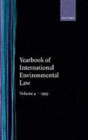Tapa de Yearbook of International Environmental Law: Volume 4